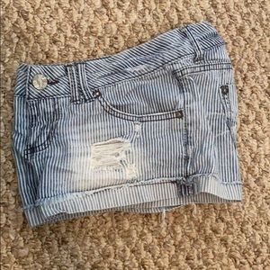 Jean striped shorts